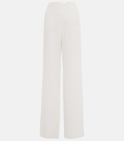 Прямые шелковые брюки VALENTINO, белый