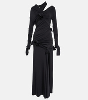 Платье с вырезом и узлом BALENCIAGA, черный