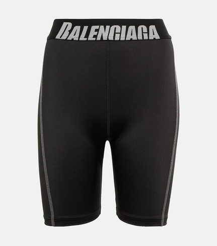 Байкерские шорты с логотипом BALENCIAGA, черный