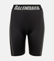 Байкерские шорты с логотипом BALENCIAGA, черный