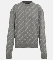 Кашемировый свитер с логотипом BALENCIAGA, серый