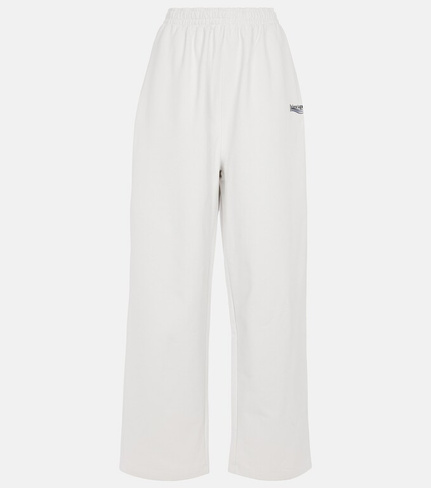 Спортивные брюки из хлопкового джерси с логотипом BALENCIAGA, белый
