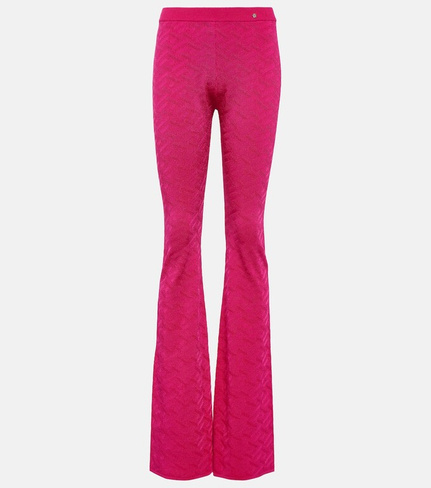 Расклешенные брюки La Greca с завышенной талией VERSACE, розовый