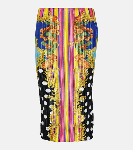 Плиссированная юбка миди Medusa Palm Springs VERSACE, разноцветный