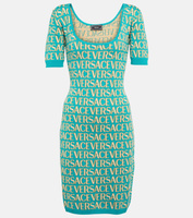 Мини-платье Versace Allover с интарсией VERSACE, разноцветный
