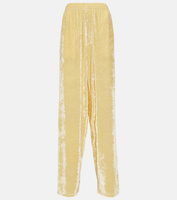 Широкие бархатные брюки BALENCIAGA, желтый