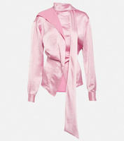 Атласная блузка асимметричного кроя VICTORIA BECKHAM, розовый