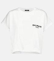 Хлопковая футболка с логотипом BALMAIN, белый