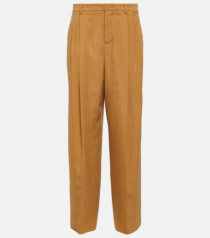 Широкие брюки с заниженной талией и складками VINCE, оранжевый