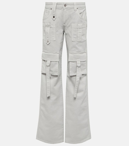 Джинсовые брюки карго с низкой посадкой BLUMARINE, серый