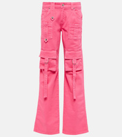 Джинсовые брюки карго с низкой посадкой BLUMARINE, розовый