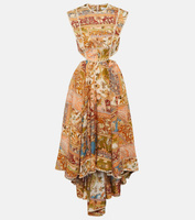 Платье миди из ситца рами с цветочным принтом ZIMMERMANN, разноцветный