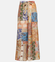 Широкие шелковые брюки Devi с принтом ZIMMERMANN, разноцветный
