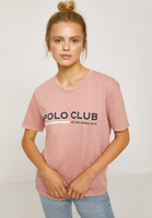 Футболка с принтом Polo Club, розовый