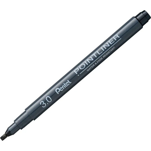 Линер Pentel Pointliner Calligraphy S20P-C30A 3 мм, 12 шт, черные чернила